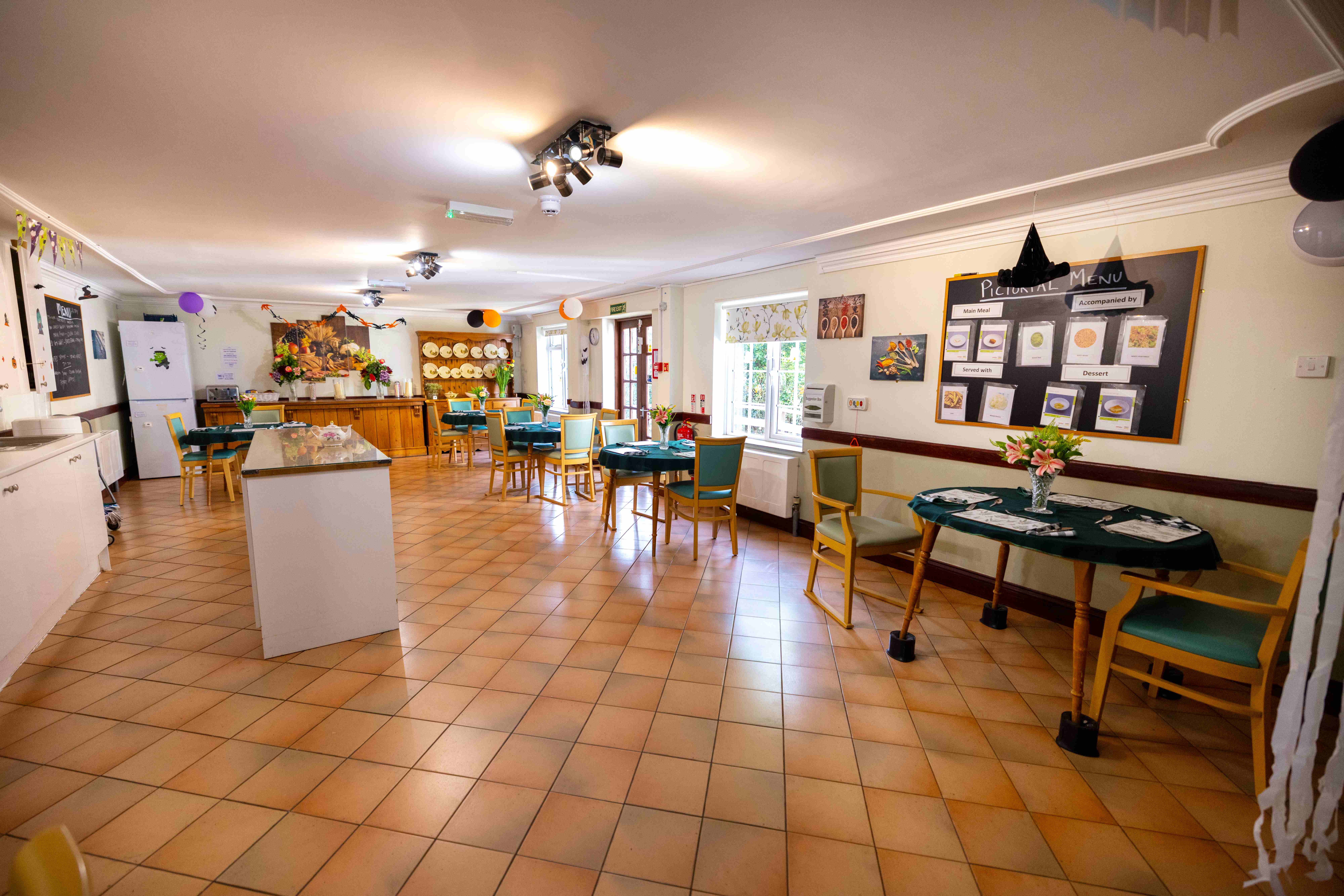 Main dining room with pictorial menu
